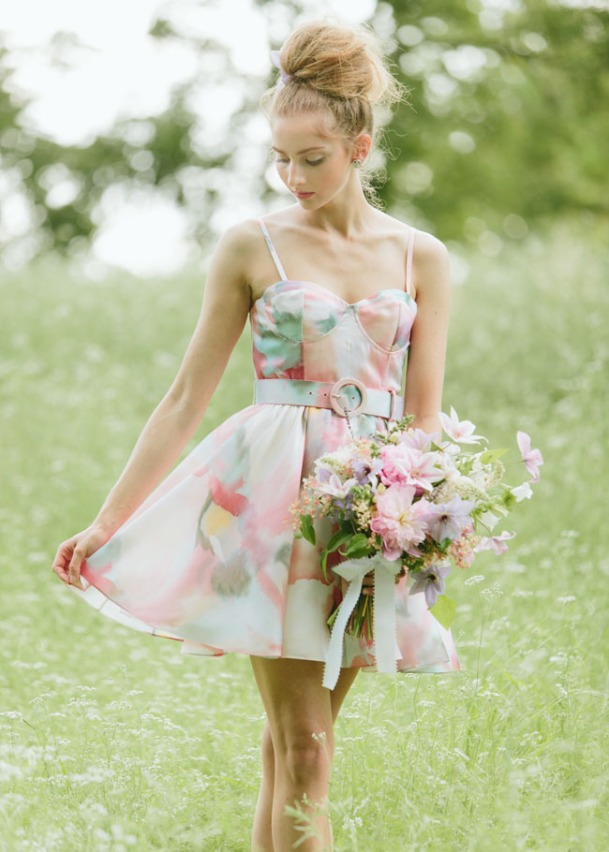 watercolor bridesmaid dress